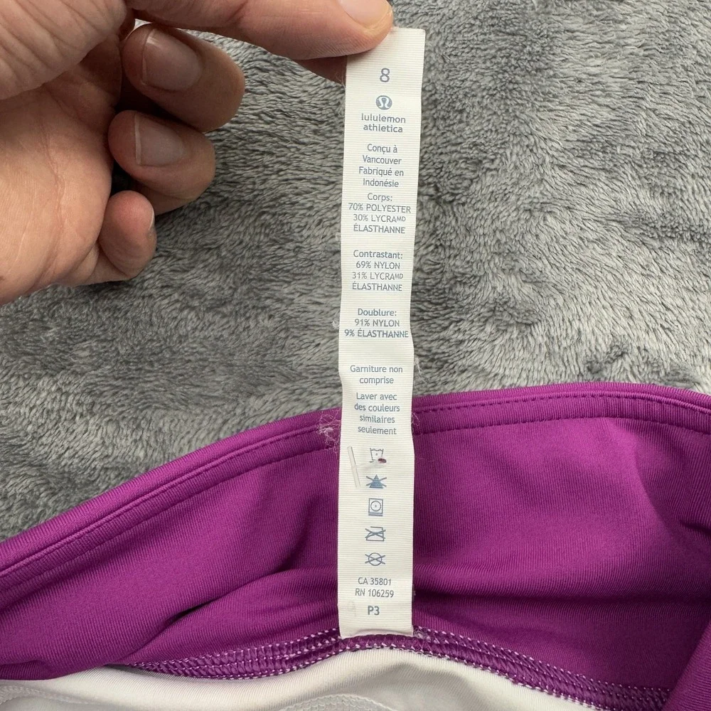 Lululemon Pants Womens 8 Multicolor‎ Ruched Waistband Running Active Gym Yoga